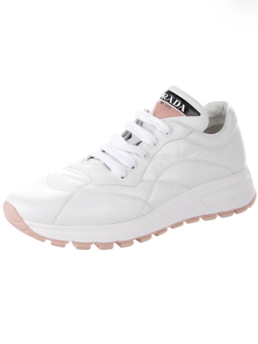 PRADA Leather PRAX Sneakers -White - US 7 EU 37 - Picture 3 of 6